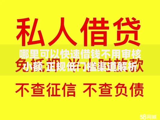 哪里可以快速借钱不用审核小额 正规低门槛渠道解析