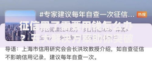 征信黑了需要用钱怎么办？五大解决方案助你突破困境