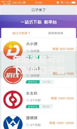 年底哪些可以下款的口子如何选择可靠渠道