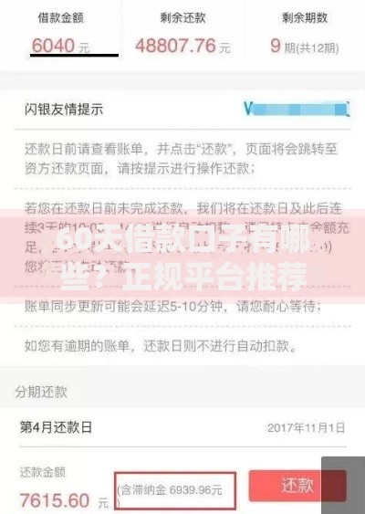 60天借款口子有哪些？正规平台推荐及申请指南