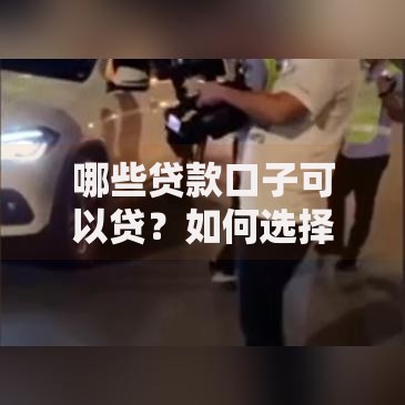 哪些贷款口子可以贷？如何选择最适合的渠道
