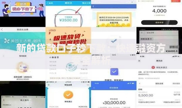 新的贷款口子秒下款：快速融资方案全解析