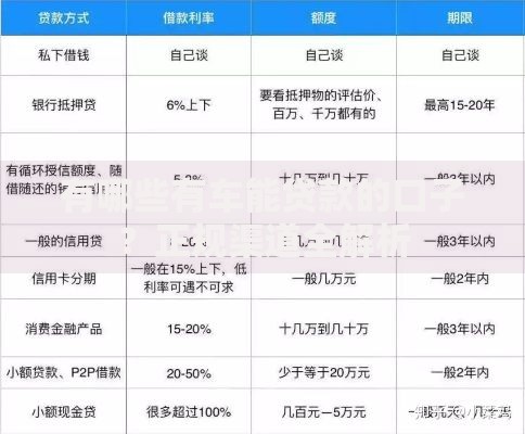 有哪些有车能贷款的口子？正规渠道全解析