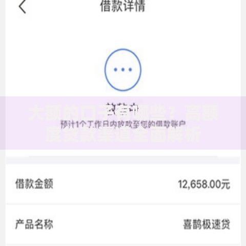 大额的口子有哪些？高额度贷款渠道全面解析