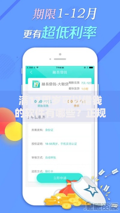 满17周岁可以借钱的软件有哪些？正规低息平台推荐