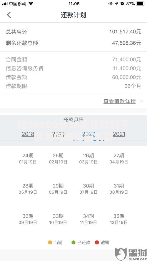 借30000分36期还款的平台如何选择最划算