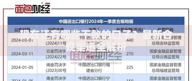 现在还有哪些下款的口子？最新合规渠道全解析