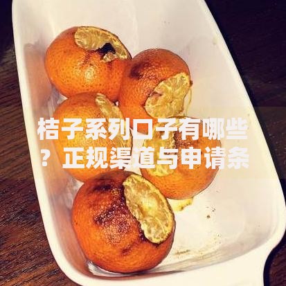 桔子系列口子有哪些？正规渠道与申请条件解析