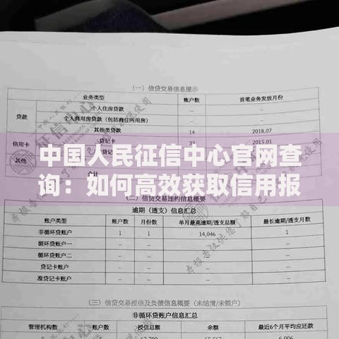 中国人民征信中心官网查询：如何高效获取信用报告？