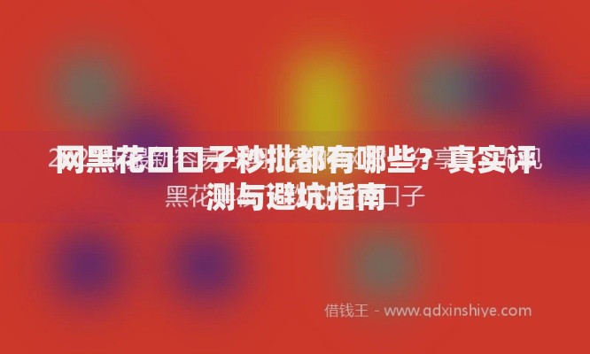 网黑花口口子秒批都有哪些？真实评测与避坑指南