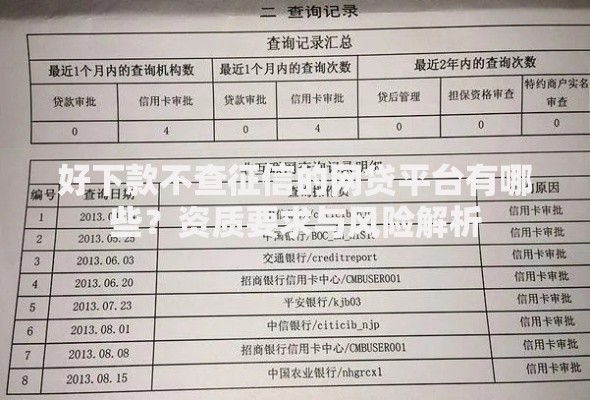 好下款不查征信的网贷平台有哪些？资质要求与风险解析