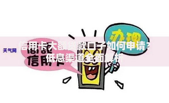 信用卡大额贷款口子如何申请？低息渠道全面解析