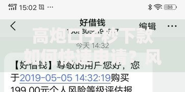 高炮口子秒下款如何快速申请？风险防范全解析