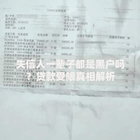 失信人一辈子都是黑户吗？贷款受限真相解析