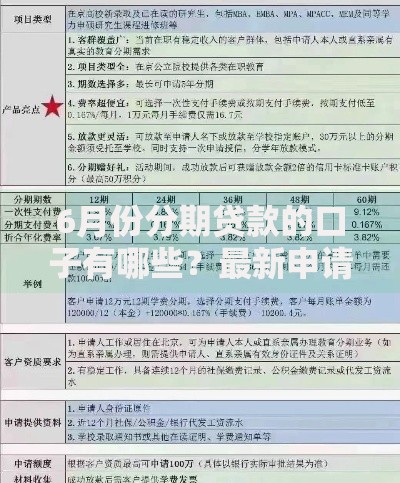 6月份分期贷款的口子有哪些？最新申请攻略解析
