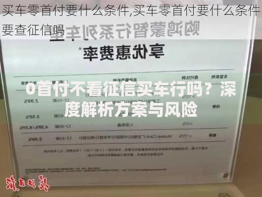 0首付不看征信买车行吗?深度解析方案与风险 0首付不看征信买车行吗?深度解析方案与风险