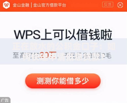 正在放水的公积金口子：如何快速申请低息贷款？