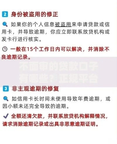 不面审的贷款口子有哪些？正规平台推荐及申请指南