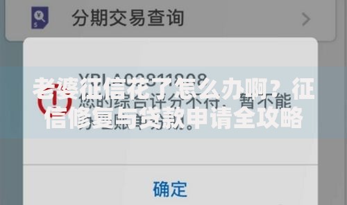 老婆征信花了怎么办啊？征信修复与贷款申请全攻略