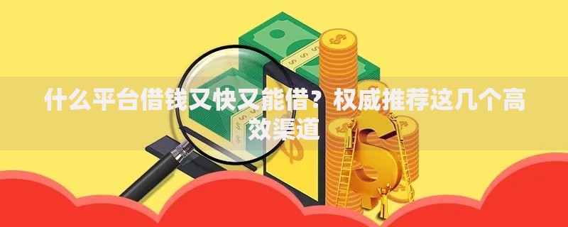 什么平台借钱又快又能借？权威推荐这几个高效渠道