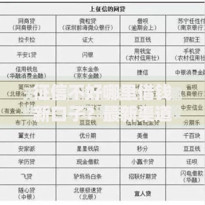 征信不好哪里借钱新口子？最新渠道解析与申请指南