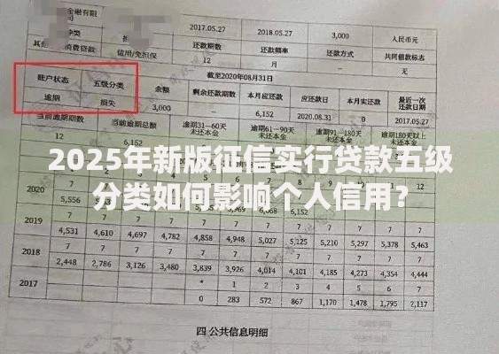 2025年新版征信实行贷款五级分类如何影响个人信用？
