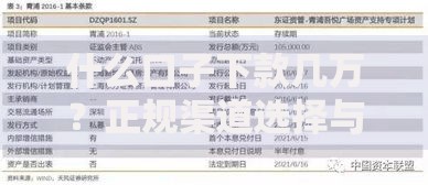 什么口子下款几万？正规渠道选择与申请条件解析