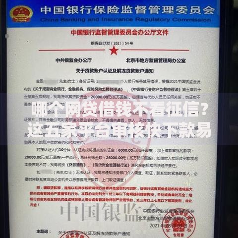 哪个网贷借钱不看征信？这五家平台审核快下款易