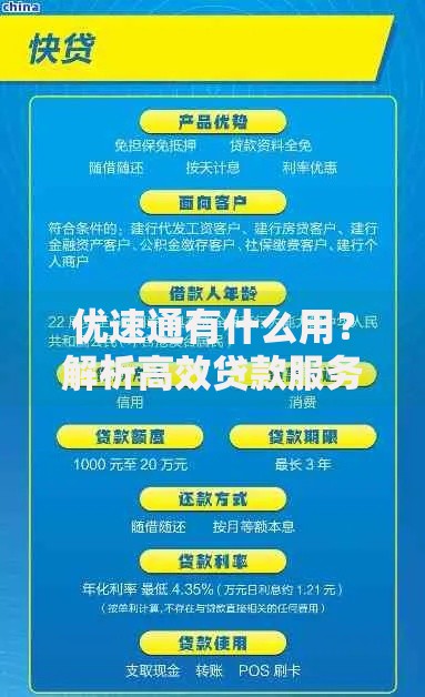 优速通有什么用？解析高效贷款服务的核心优势
