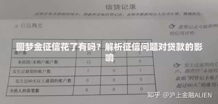 圆梦金征信花了有吗？解析征信问题对贷款的影响