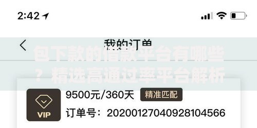 包下款的借款平台有哪些？精选高通过率平台解析