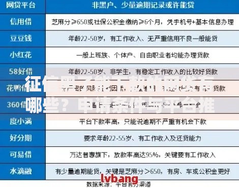 征信黑了能下款的网贷有哪些？申请条件与平台推荐