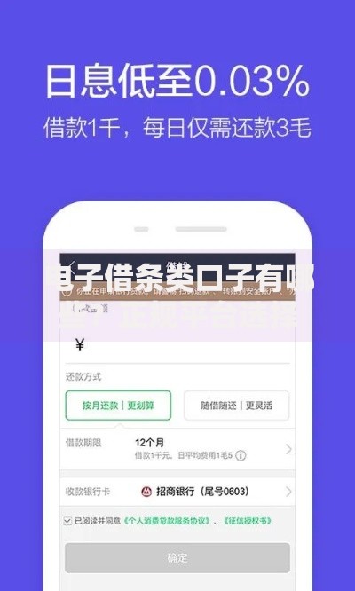 电子借条类口子有哪些？正规平台选择指南