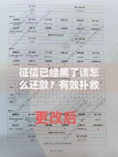征信已经黑了该怎么还款？有效补救策略与还款指南