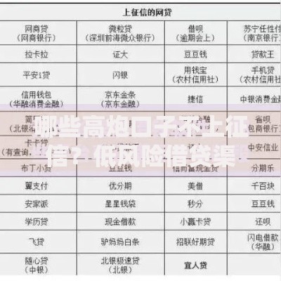 哪些高炮口子不上征信？低风险借贷渠道深度解析