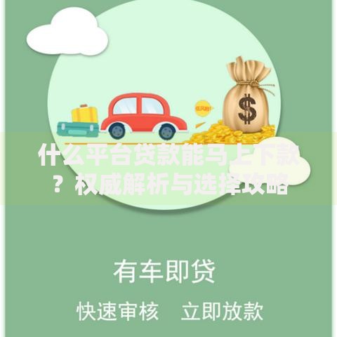 什么平台贷款能马上下款？权威解析与选择攻略