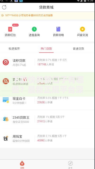 下款快的新口子有哪些？最新正规平台深度解析