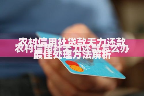 农村信用社贷款无力还款最佳处理方法解析