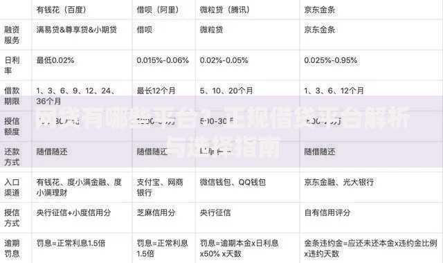 网贷有哪些平台？正规借贷平台解析与选择指南