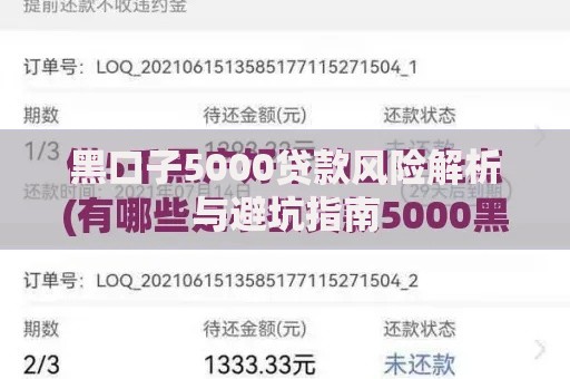 黑口子5000贷款风险解析与避坑指南