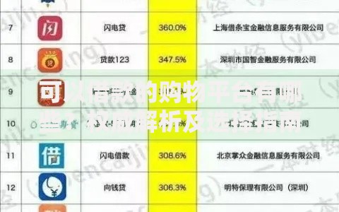 可以借款的购物平台有哪些？权威解析及选择指南