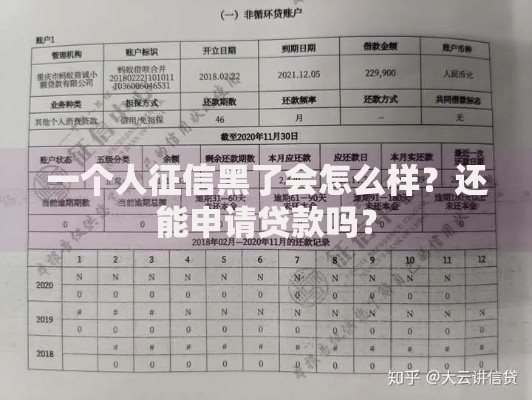 一个人征信黑了会怎么样？还能申请贷款吗？