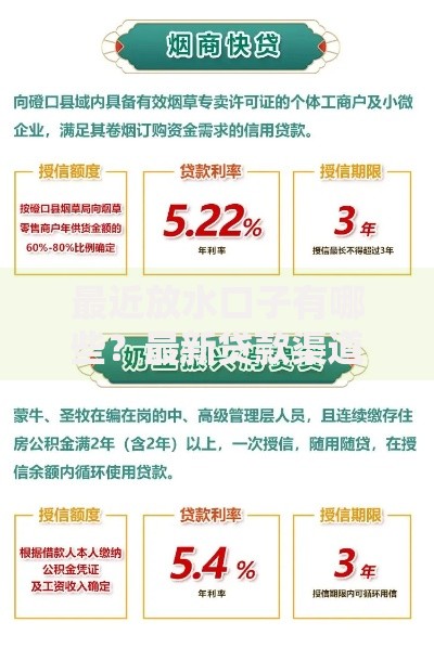 最近放水口子有哪些？最新贷款渠道解析