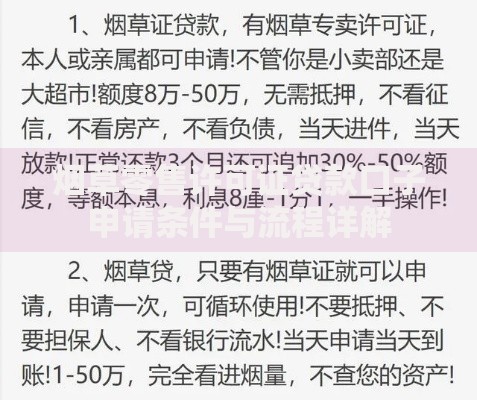 烟草零售许可证贷款口子申请条件与流程详解