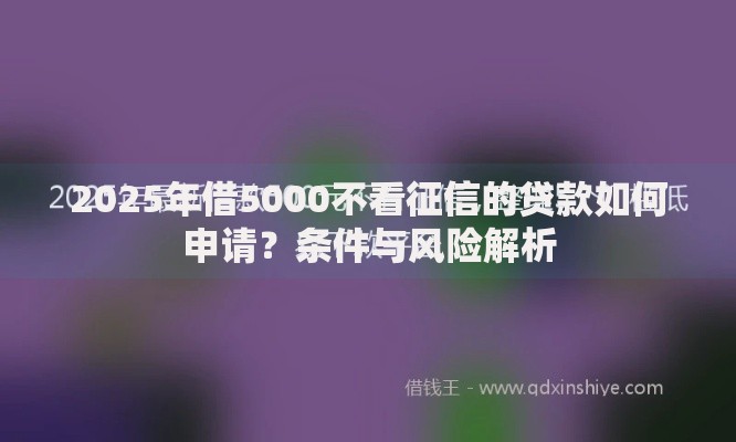 2025年借5000不看征信的贷款如何申请？条件与风险解析