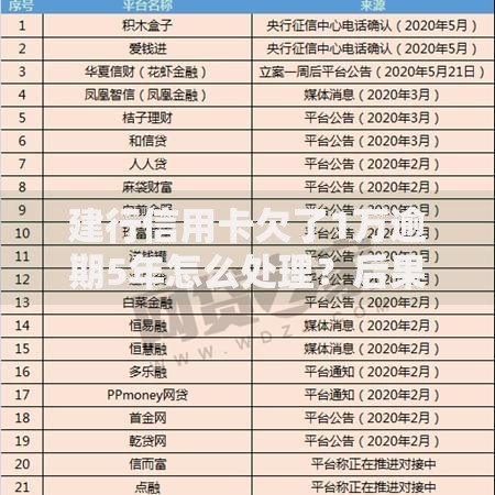 建行信用卡欠了1万逾期5年怎么处理？后果及协商方案详解