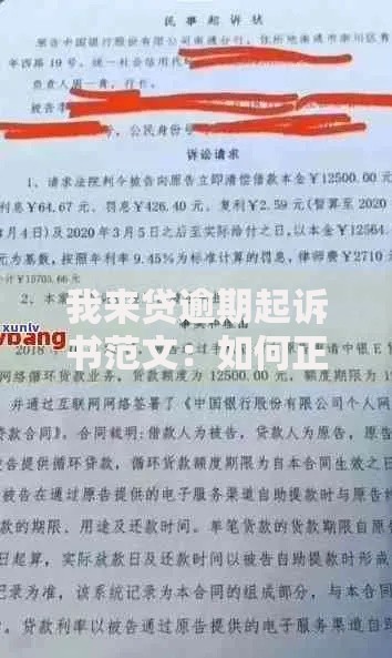 我来贷逾期起诉书范文：如何正确撰写法律文书应对诉讼？