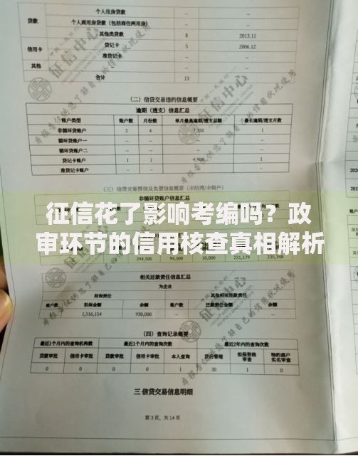 征信花了影响考编吗？政审环节的信用核查真相解析
