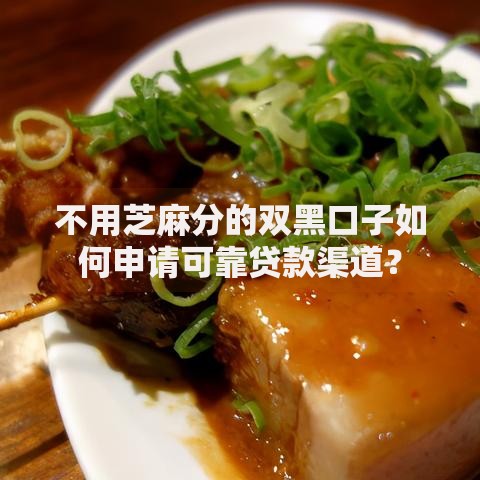 不用芝麻分的双黑口子如何申请可靠贷款渠道？