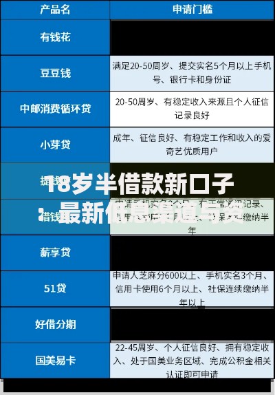 18岁半借款新口子：最新低息渠道与资质要求详解